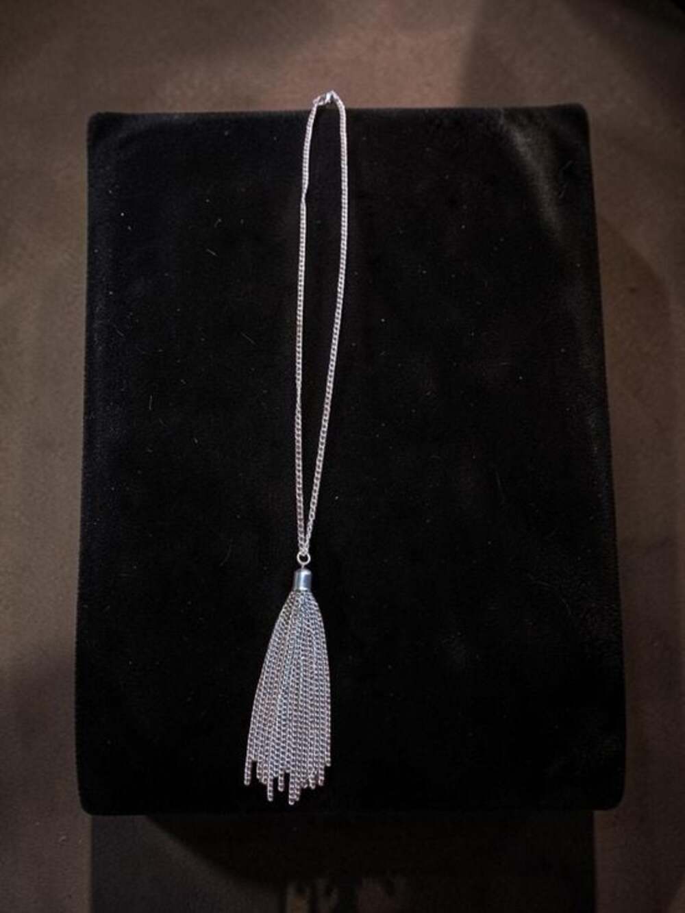 Styleandstone Silver Chain Tassel Necklace